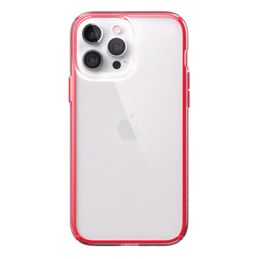 Speck Presidio Perfect Clear Impact Geometry Case For iPhone 13 Standard 6.1 - Red